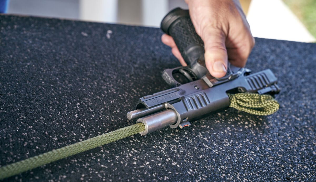 Cleaning a firearm with Boresnake 