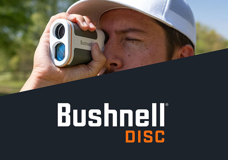 Man using Edge Disc Golf Rangefinder