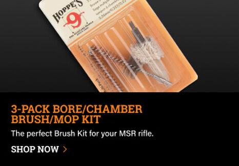 Hoppe's 3-Pack Brush Kit on dark background