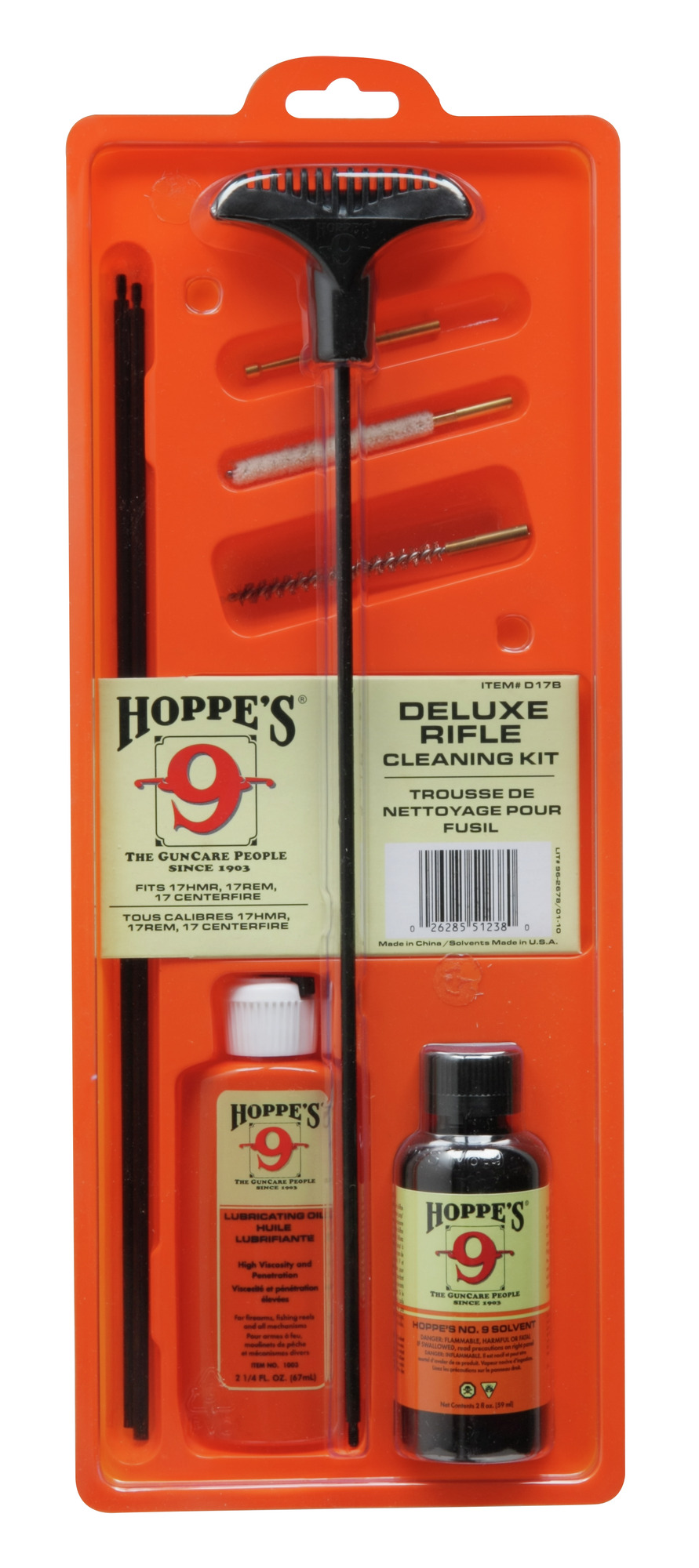 Hoppe's 36" One-Piece Rifle Stainless Steel Cleaning Rod .17 .20 Cal #rs17R 